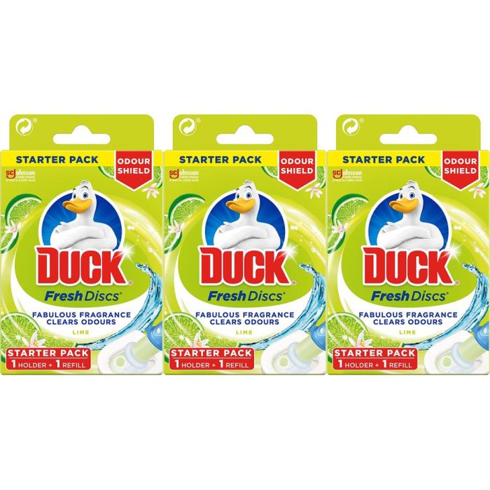 Toilet Duck Fresh Disc Clear Odours Gel Lime 36ml - Pack of 3