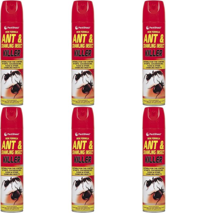 PestShield Ant & Crawling Insect Killer Spray Can 300ml - Pack of 6