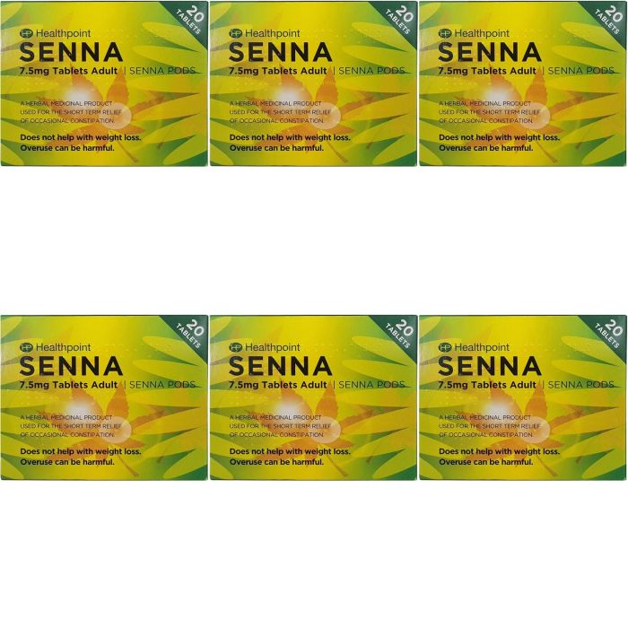 Herbal Senna Tablets Natural Relief 20 Tablets - Pack of 6