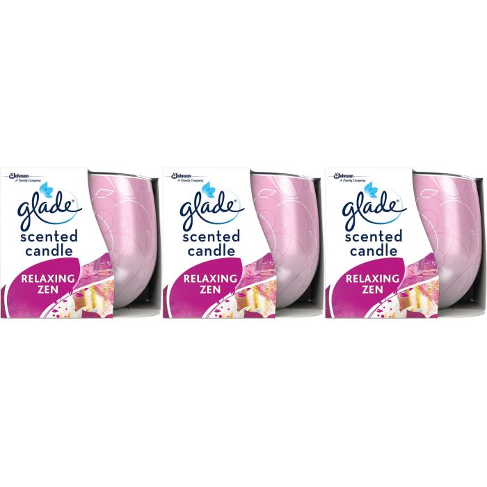 Glade Scented Candle Air Freshener Relaxing Zen 120g - Pack of 3
