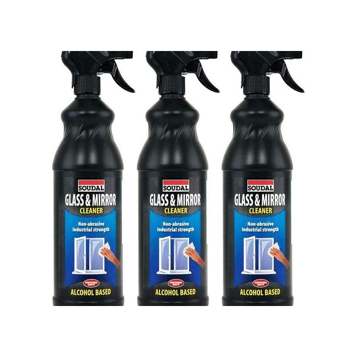 Soudal Glass & Mirror Cleaner 1 Litre - Pack of 3