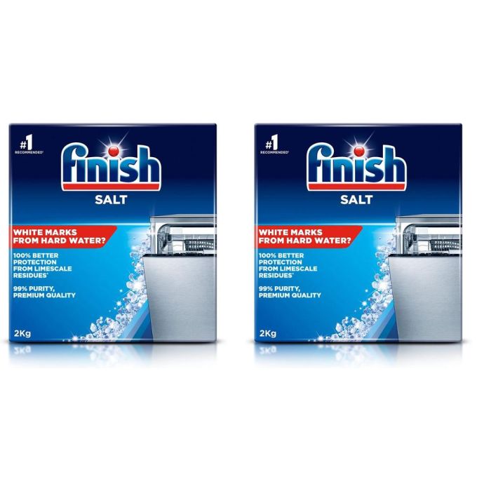 Finish Dishwasher Salt 99% Purity 2 kg - Pack of 2