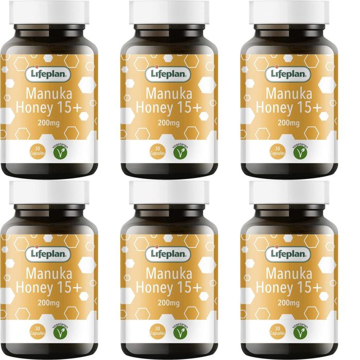 Lifeplan Active Manuka Honey 15+ 200mg 30 Veg Capsules - Pack of 6