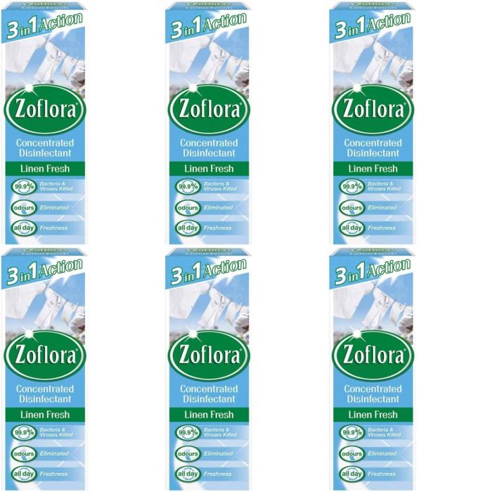 Zoflora Concentrated Disinfectant Linen Fresh 3in1 Action 120ml - Pack of 6