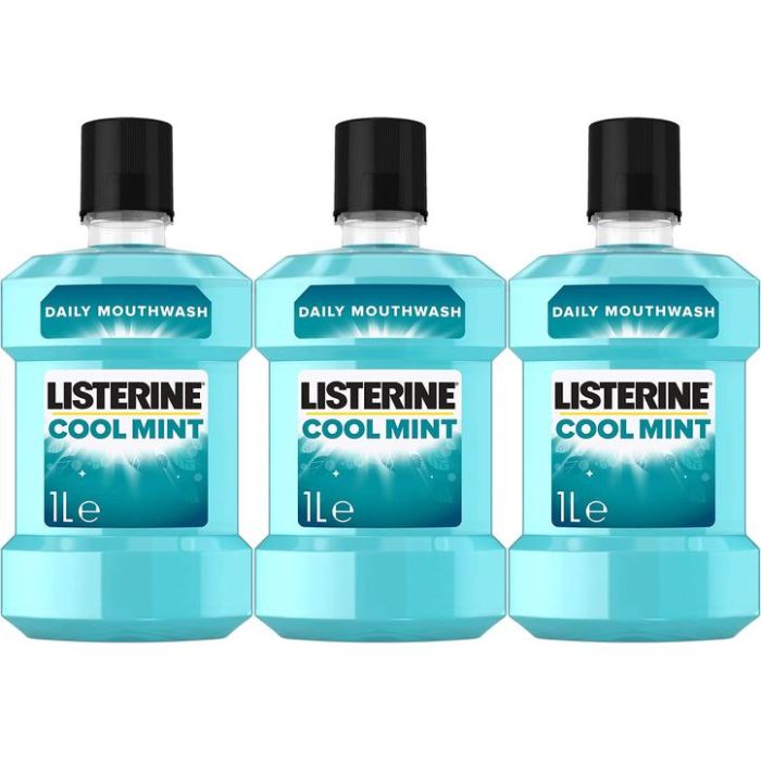 Listerine Cool Mint Mouthwash 1 Litre - Pack of 3