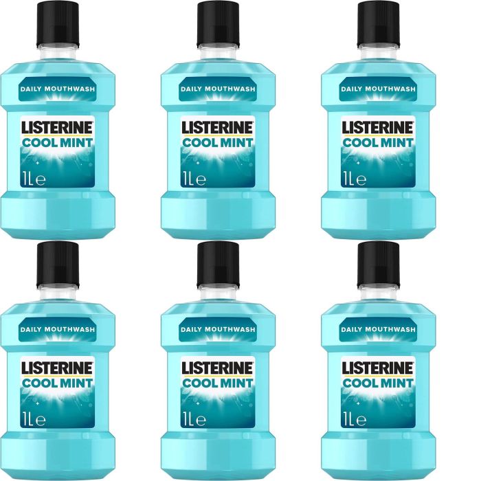 Listerine Cool Mint Mouthwash 1 Litre - Pack of 6