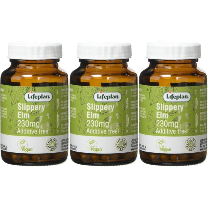 Lifeplan Slippery Elm Vegicaps 50 Capsules - Pack of 3