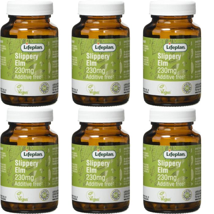 Lifeplan Slippery Elm Vegicaps 50 Capsules - Pack of 6
