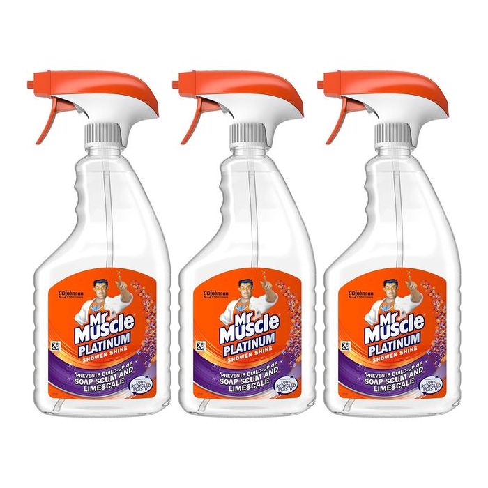 Mr Muscle Platinum Shower Shine Spray 750ml - Pack of 3