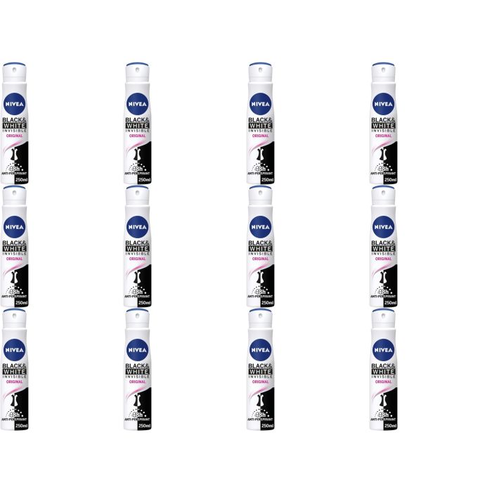 Nivea Black And White Invisible Original Antiperspirant Women Spray 150ml - Pack of 12