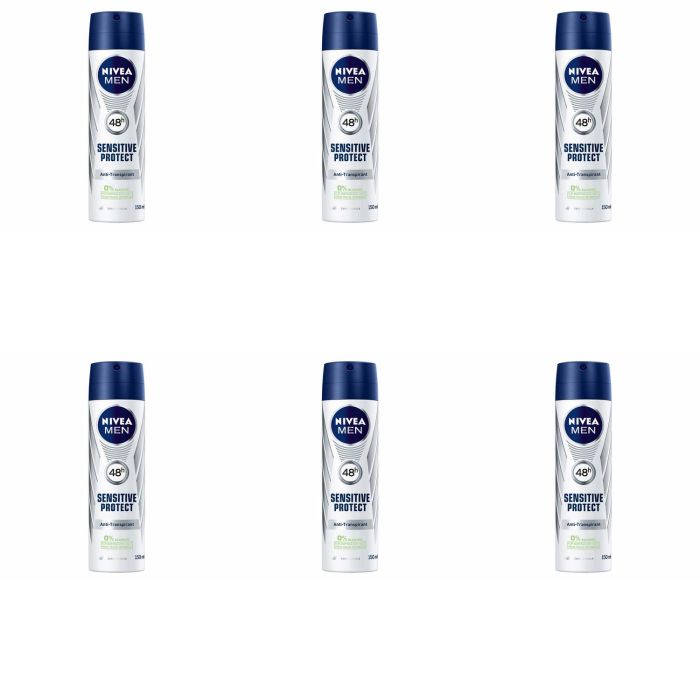 Nivea Men Sensitive Protect Anti-Perspirant Deodorant Spray 150ML - Pack of 6