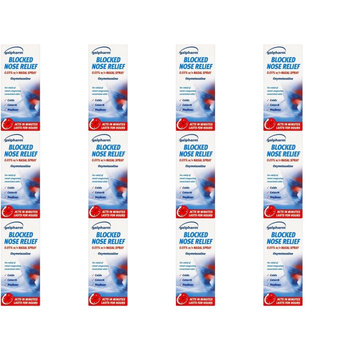 Galpharm Blocked Nose Relief Nasal Spray 15ml bottle on a clean surface
