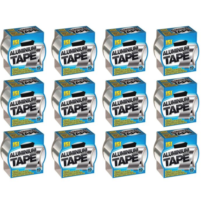 Silver Aluminium Tape 48mm X 10 Metres - Pack of 12