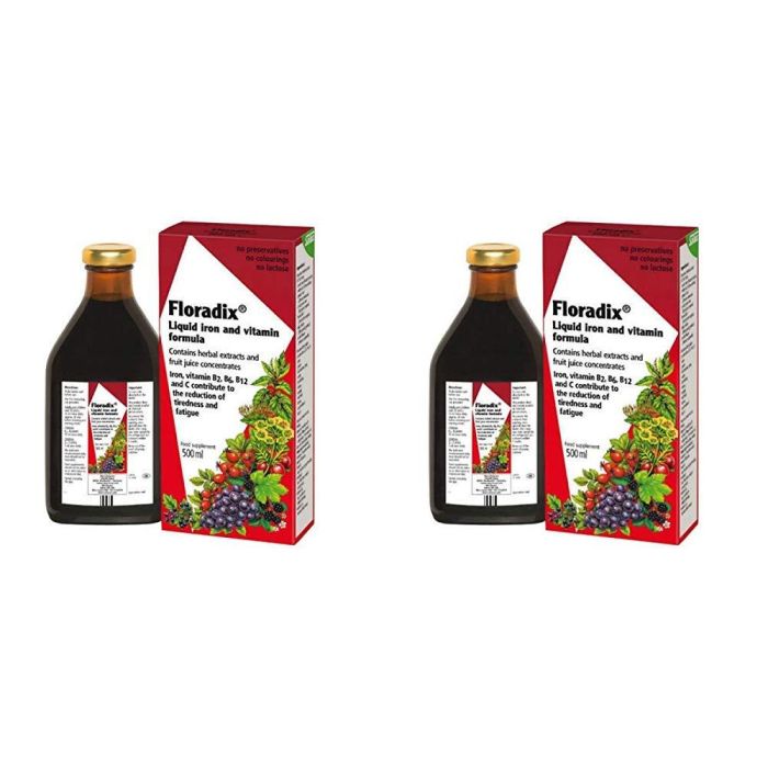 Floradix Floravital Liquid Iron & Vitamin Formula 500ml - Pack of 2