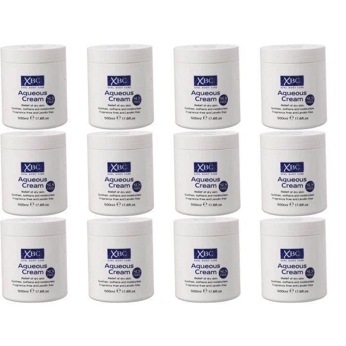 XBC Aqueous Body Cream Soothes Softens & Moisturizes Dry Skin 500 ml - Pack of 12
