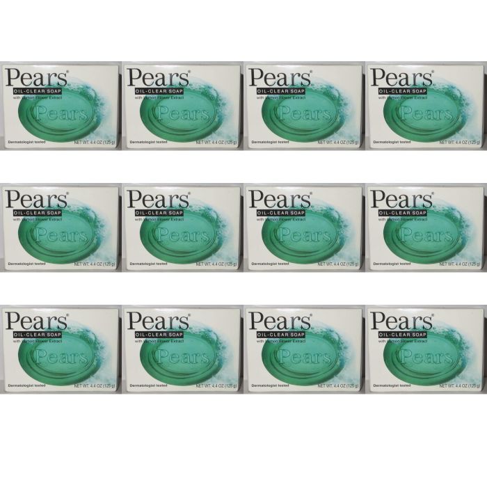 Pears Transparent Lemon Extract Oil Clear Soap 125g - Pack of 12