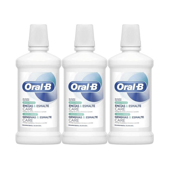 Oral-B Gum and Enamel Care Fresh Mint Mouthwash 500 ml - Pack of 3