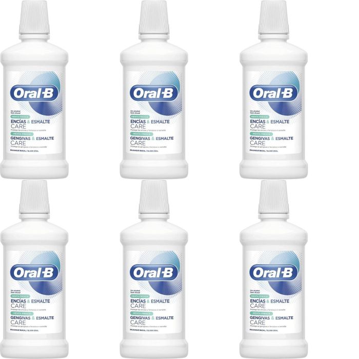Oral-B Gum and Enamel Care Fresh Mint Mouthwash 500 ml - Pack of 6
