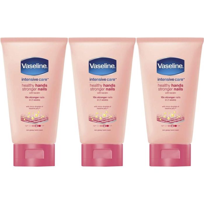 Vaseline Healthy Hands & Stronger Nails Lotion 75ml - Pack of 3