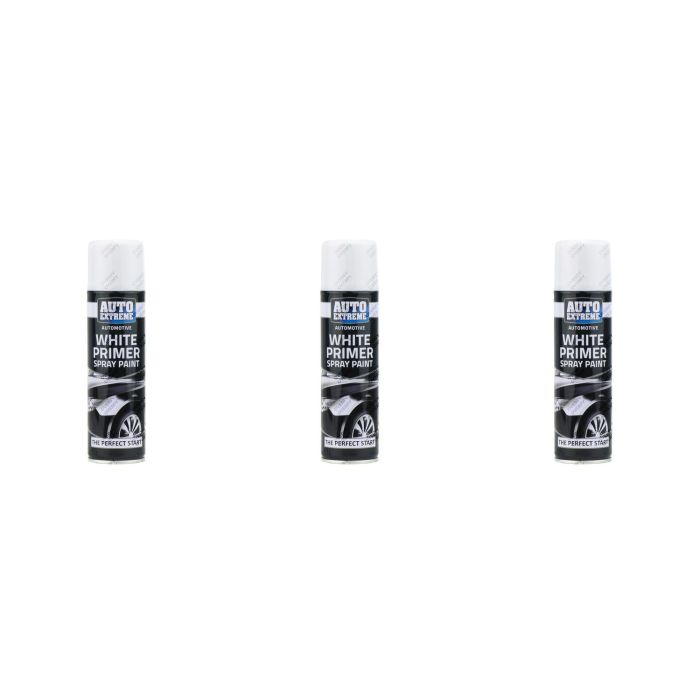 Rapide Auto Extreme All Purpose Spray Paint Can White Primer Finish 250ml - Pack of 3
