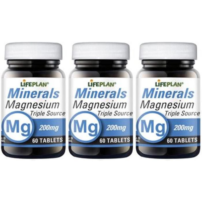 Lifeplan Magnesium Triple Source 200mg 60Tablets - Pack of 3