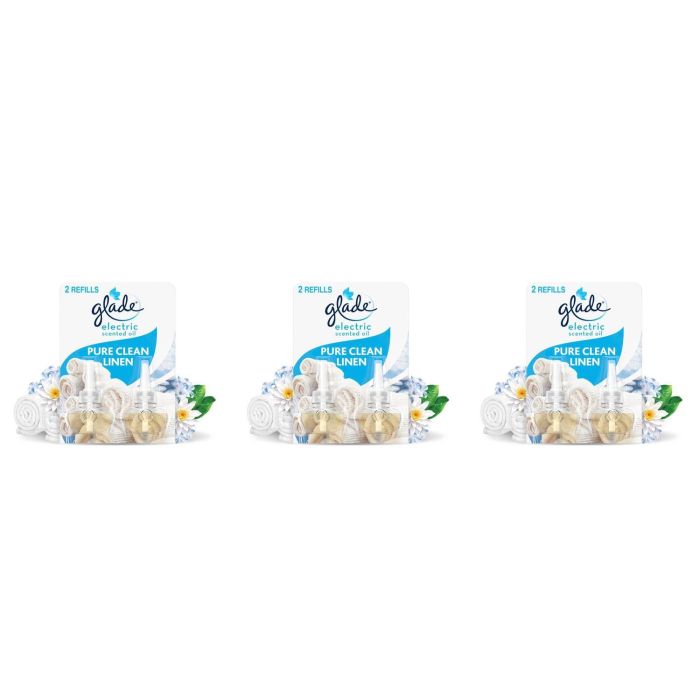 Glade Electric Twin Refill Clean Linen Scented Oil Plugin 2 x 20ml - Pack of 3