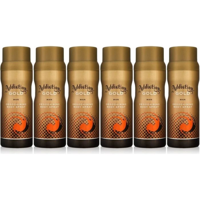 Addiction Deodorant Body Spray Gold Men 150ML - Pack of 6