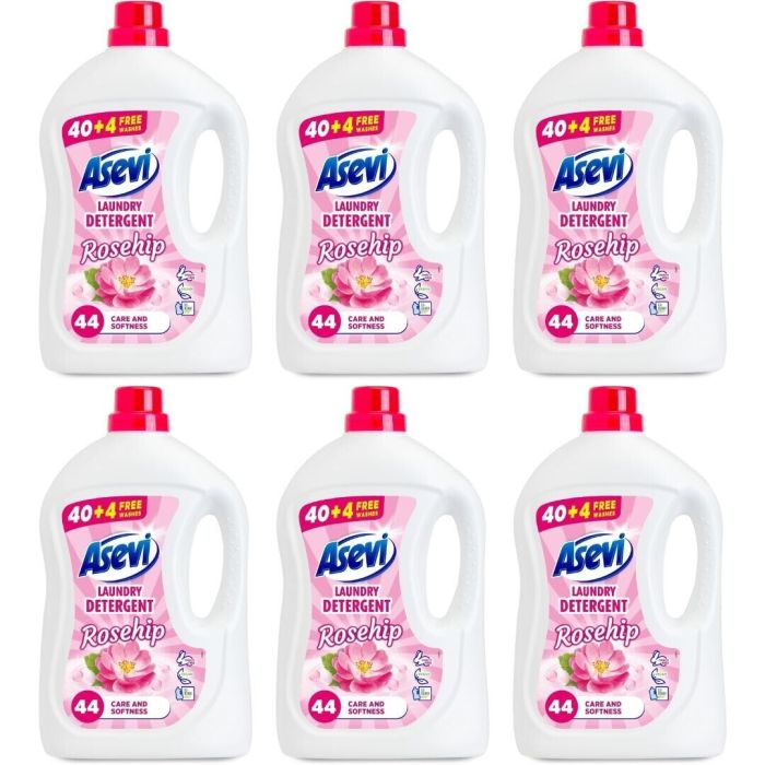 Asevi Laundry Detergent Rosehip  Liquid 44 Washes 2376ml - Pack of 6