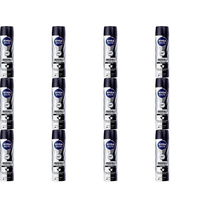 Nivea Men Invisible Black & White Antiperspirant 150ml - Pack of 12