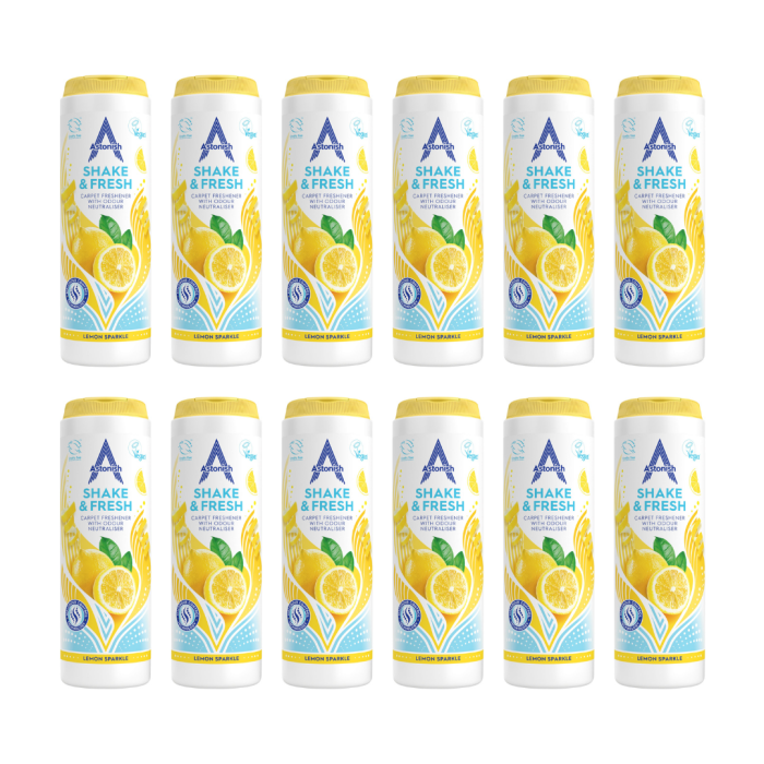Astonish Shake & Fresh Carpet Freshener Lemon Sparkle 350g - Pack of 12