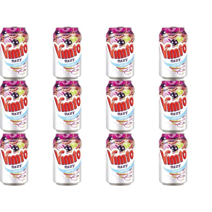 Vimto Zero Fizzy Drink Cans 330ml - Pack of 12