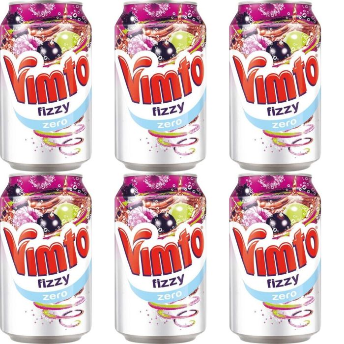 Vimto Zero Fizzy Drink Cans 330ml - Pack of 6