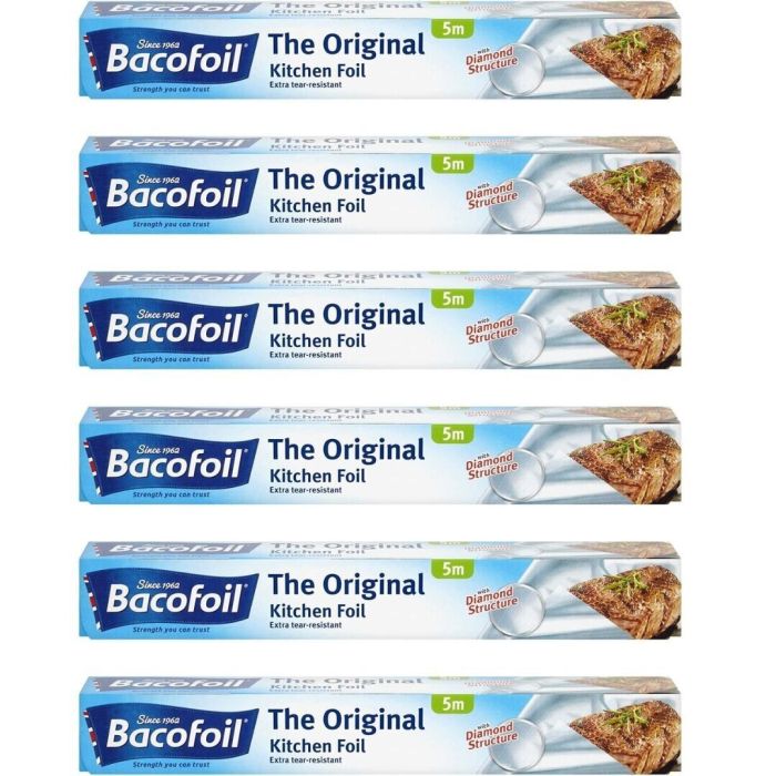 Bacofoil The Original Extra Tear Resistant Kitchen Foil 300mm x 5m - Pack of 6