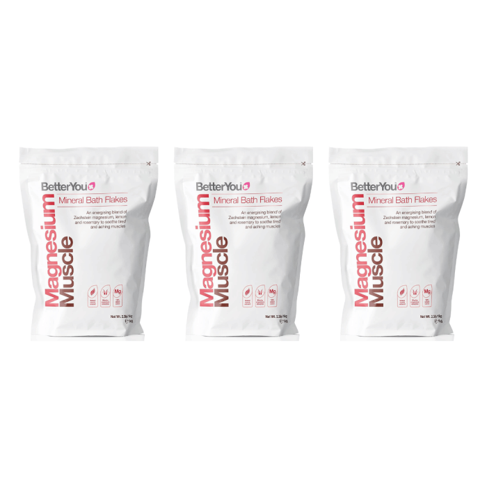 BetterYou Magnesium Flakes Muscle 1kg - Pack of 3