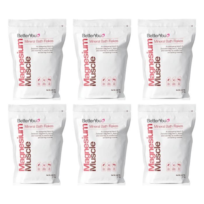 BetterYou Magnesium Flakes Muscle 1kg - Pack of 6