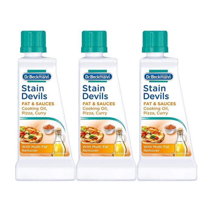 Dr Beckmann Stain Devils Cooking Oil and Fat & Sauces Stain Remover 50ML - Pack of 3