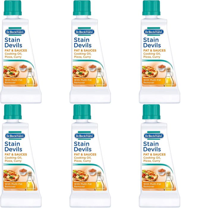 Dr Beckmann Stain Devils Cooking Oil and Fat & Sauces Stain Remover 50ML - Pack of 6