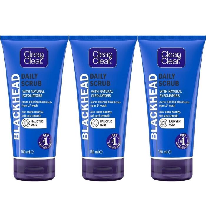 Clean & Clear Blackhead Daily Scrub 150ml - Pack of 3