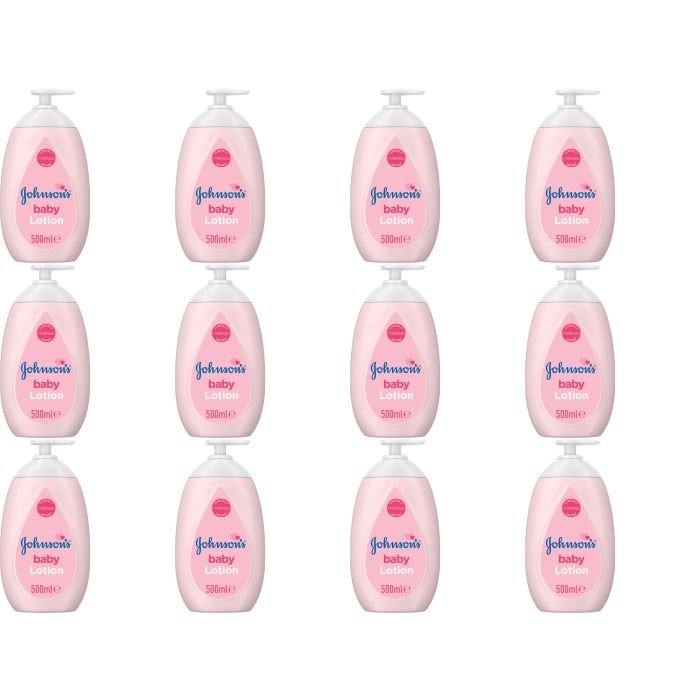 Johnson's Baby Lotion 500ml bottle on a clean nursery changing table
