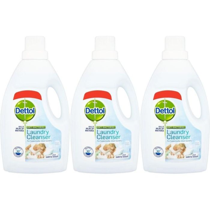 Dettol Antibacterial Fresh Cotton Laundry Cleanser 1L - Pack of 3