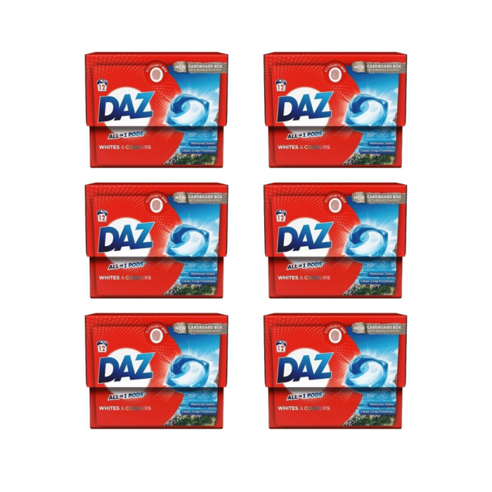 Daz All-in-1 Pods Laundry Detergent 12 washes - Pack of 6