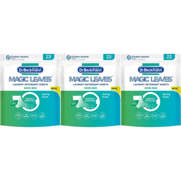 Dr. Beckmann Magic Leaves Laundry Detergent Sheets 25 Sheets - Pack of 3