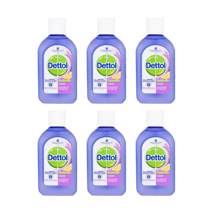 Dettol Disinfectant Liquid Lavender & Orange Oil 500ml - Pack of 6