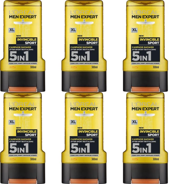 Loreal Men Expert Shower Gel Invincible Sport 300ml - Pack of 6