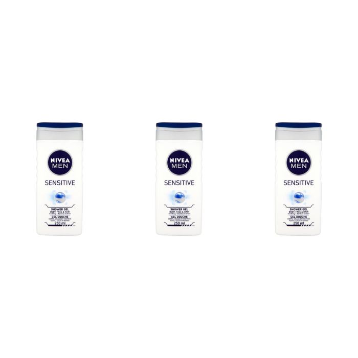 Nivea Men Sensitive Shower Gel 250ml - Pack of 3