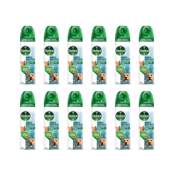 Dettol Homes Pets Disinfectant Spray Fresh Breeze 300ml - Pack of 12