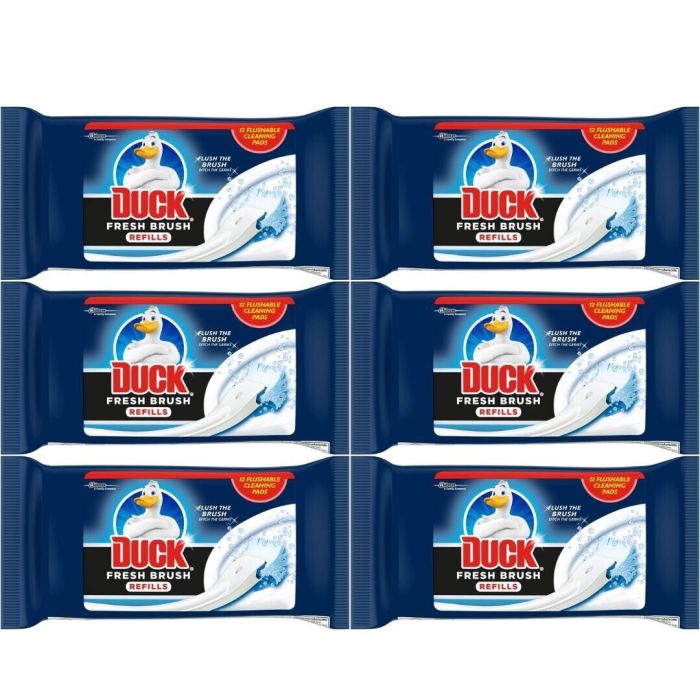 Duck Toilet Cleaning Pads Fresh Brush Refills 12 Pads - Pack of 6