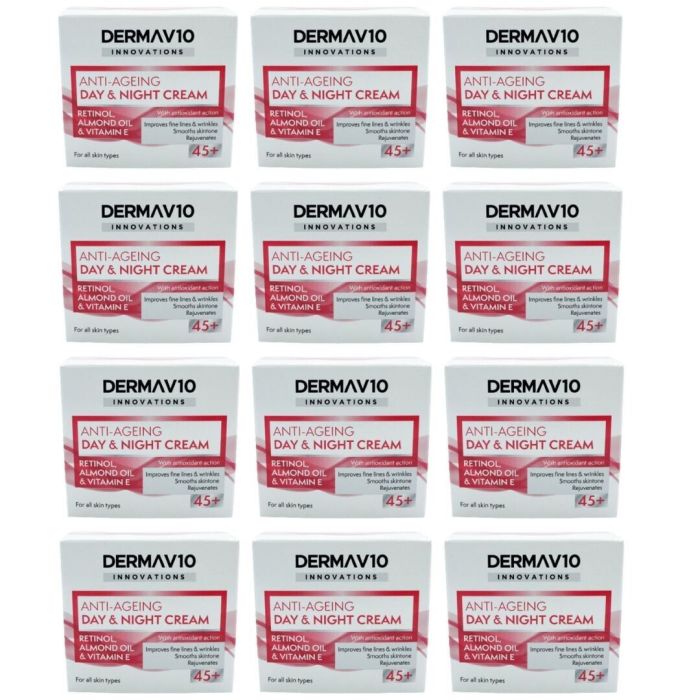 
Derma V10 Day & Night Cream Anti-Ageing with Retinol, Almond Oil & Vitamin E 50ml
