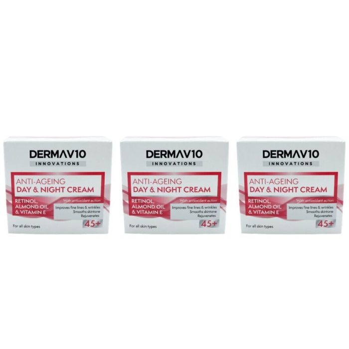 
Derma V10 Day & Night Cream Anti-Ageing with Retinol, Almond Oil & Vitamin E 50ml

