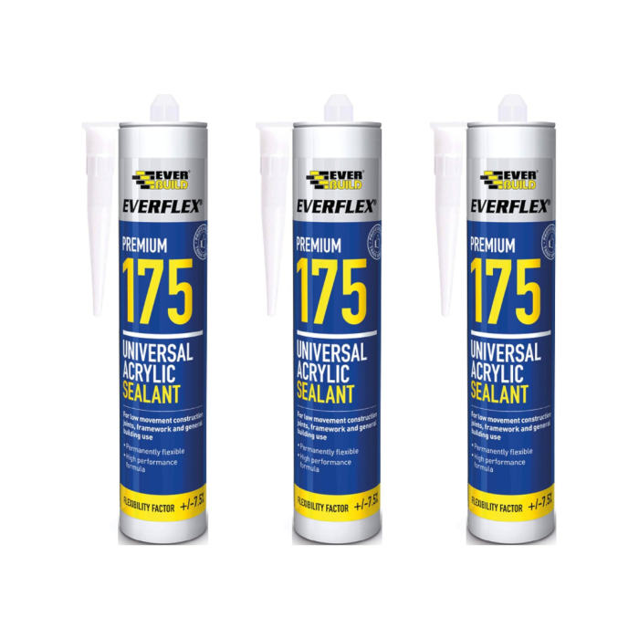 Everbuild 175 Universal Acrylic Sealant 300ml - Pack of 3